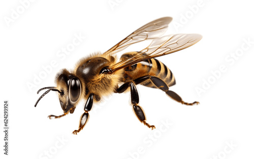 Isolated Honey Bee on Transparent Background. Generative AI © zainab