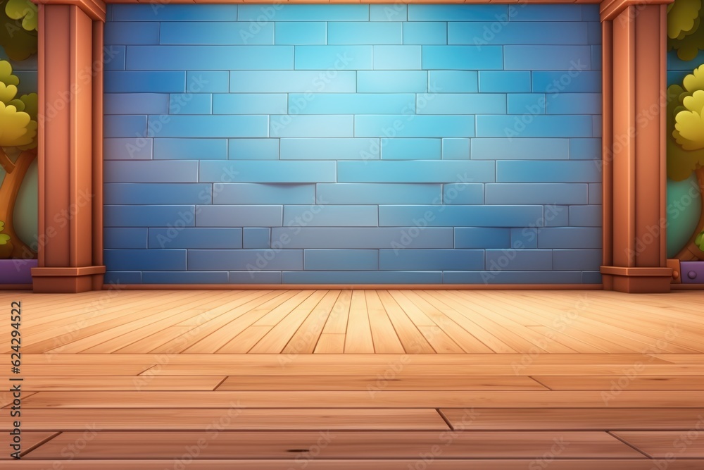 Fototapeta premium empty 3D cartoon background for kids and animation generative ai creation 