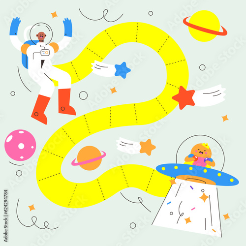 Playing board game illustration