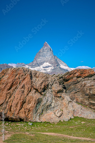 Matterhorn landscape with blue sky