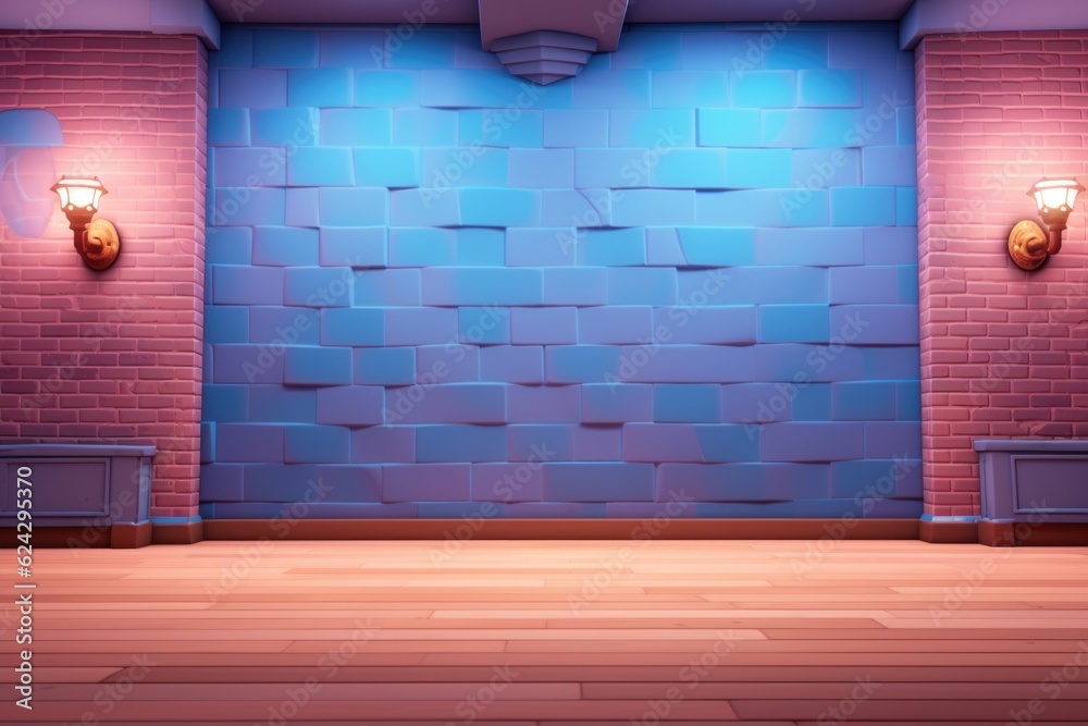 empty 3D cartoon background for kids and animation generative ai ...