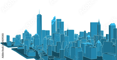 modern city panorama 3d illustration