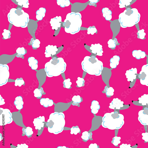  abstract pattern on a pink background with poodles. for girls, wrapping paper, toilet, textiles, clothes, web, phone cases