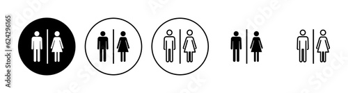 Toilet icon set. restrooms icon vector. bathroom sign. wc, lavatory