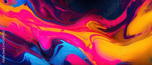 Abstract art background texture, liquid texture with fluid art material, coloured wavy design, modern waves wallpaper illustration - Generative ai