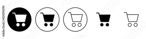 Shopping icon set. Shopping cart icon. Trolley icon vector