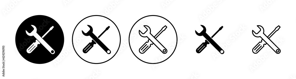 Repair tools icon set. tool icon vector. setting icon vector. Wrench and screwdriver. support, Service Repair tools icon set. tool icon vector. setting icon vector. Wrench and screwdriver. support, Service