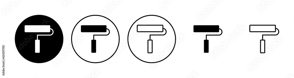 Paint icon set. paint brush icon vector. paint roller icon vector Paint icon set. paint brush icon vector. paint roller icon vector