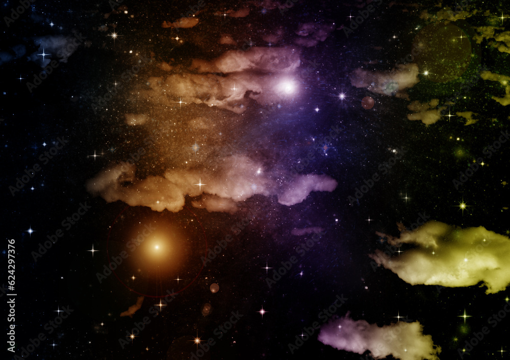 galaxy in a free space. 3D rendering