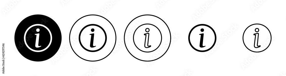 Info sign icon set. about us icon vector. Faq icon Info sign icon set. about us icon vector. Faq icon