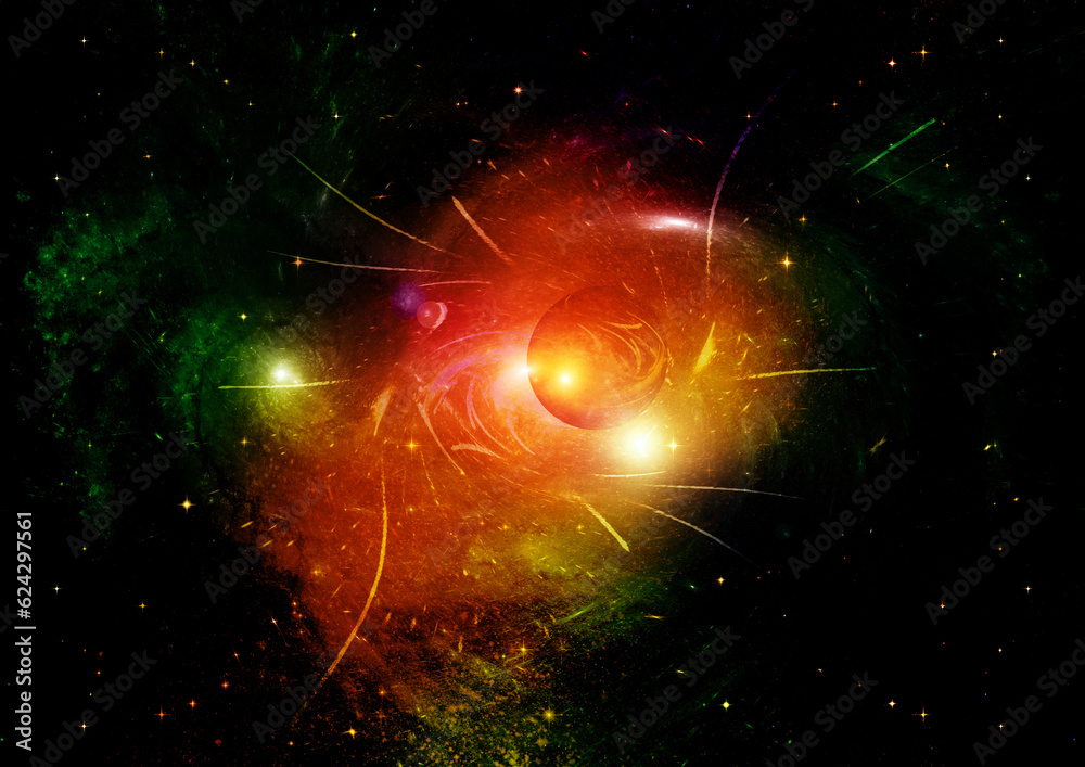 galaxy in a free space. 3D rendering