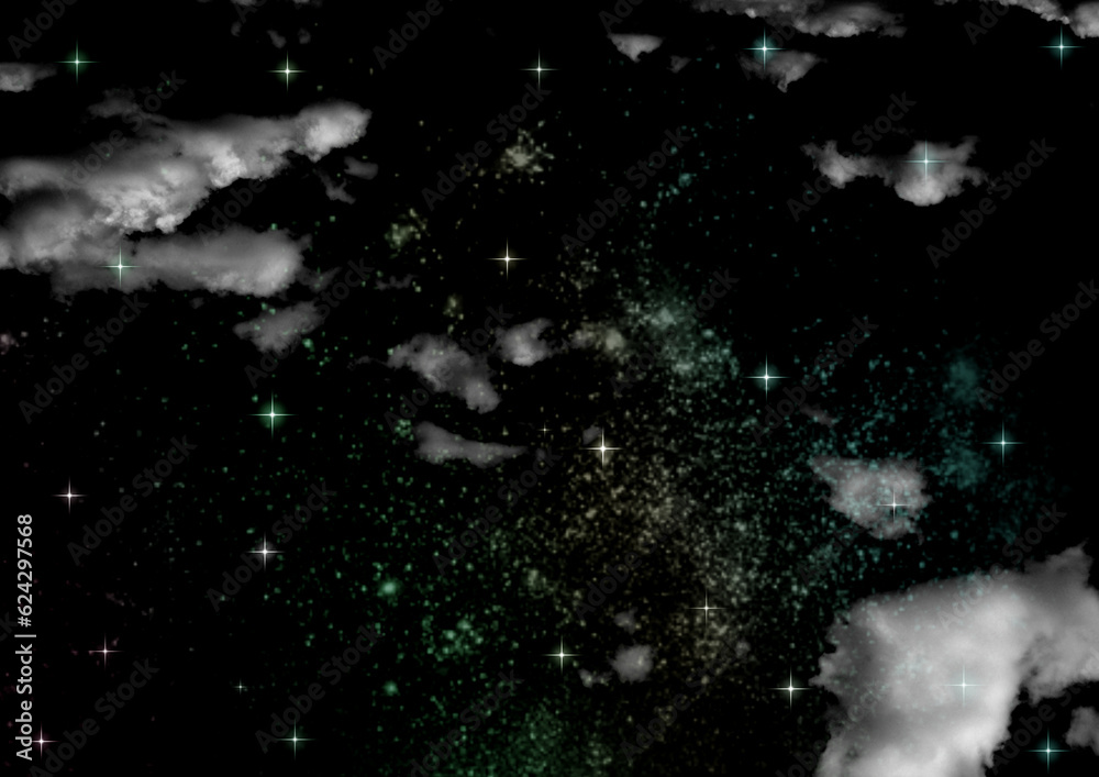 galaxy in a free space. 3D rendering