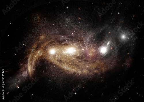 Obraz na płótnie galaxy in a free space. 3D rendering w salonie