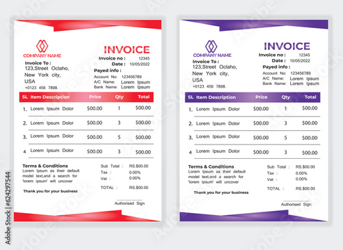 Elevate your brand with our meticulously crafted and visually stunning invoice design. Impress clients and enhance your professional image with our expertly designed invoices.
