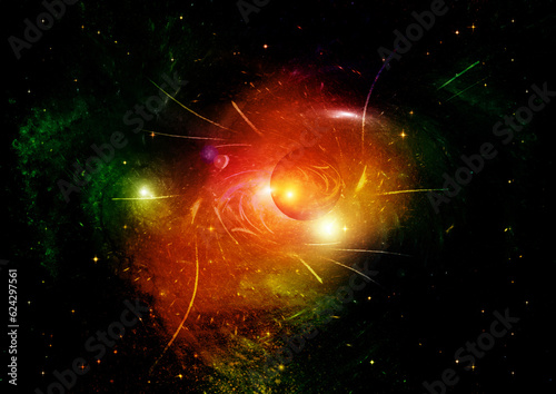 Obraz na płótnie galaxy in a free space. 3D rendering w salonie