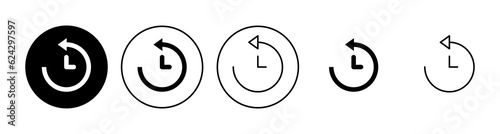 History icon set. recent event history
