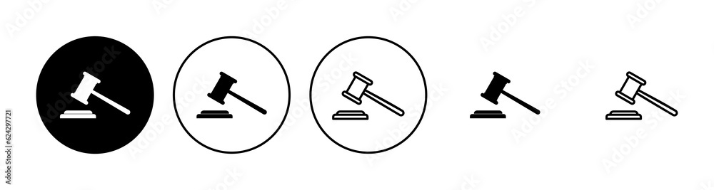 Gavel icon set. judge gavel icon vector. law icon vector. auction hammer Gavel icon set. judge gavel icon vector. law icon vector. auction hammer