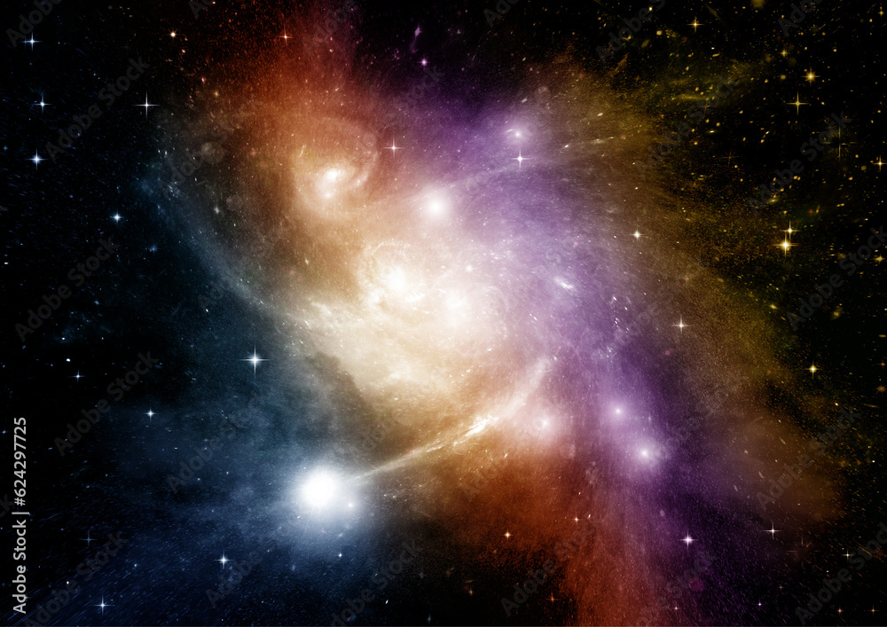 galaxy in a free space. 3D rendering