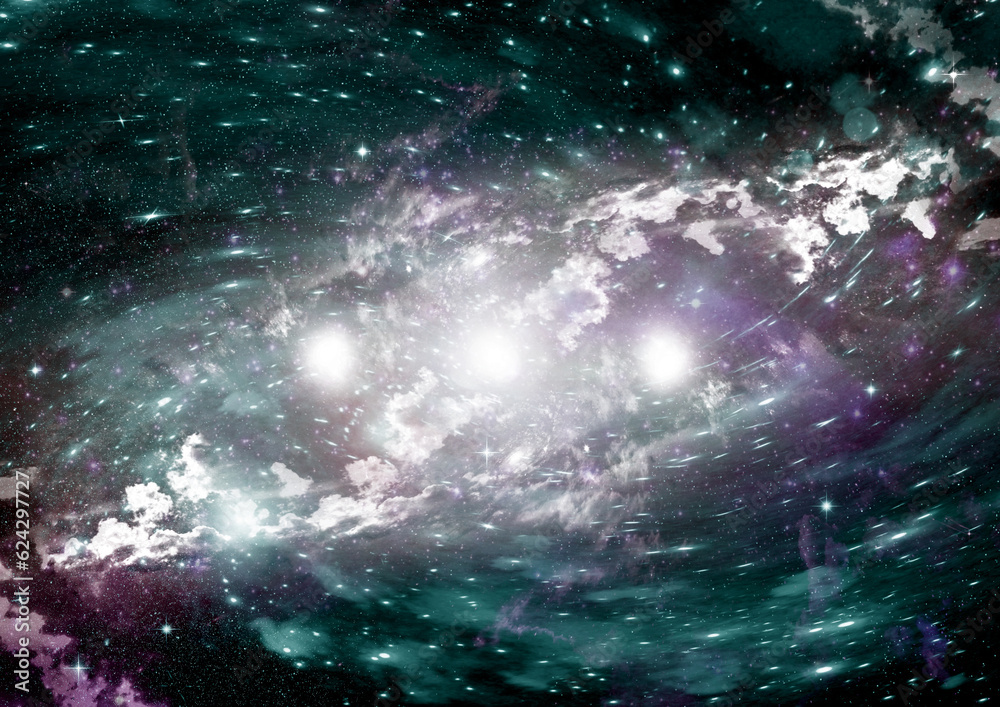 galaxy in a free space. 3D rendering