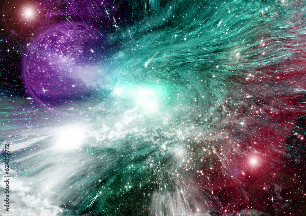 galaxy in a free space. 3D rendering