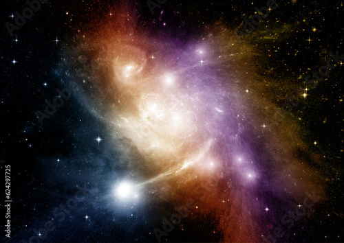 Obraz na płótnie galaxy in a free space. 3D rendering w salonie