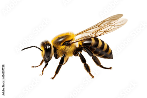 Isolated Bee on Transparent Background. Generative AI