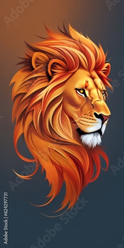 Abstract lion logo stripes 5