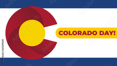 Round Colorado State flag vector icon isolated on blue and white background. happy colorado day august 1st