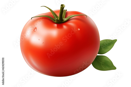 Isolated Red Tomato on Transparent Background. Generative AI