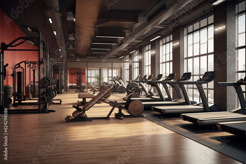 fitness center interior. Generative AI