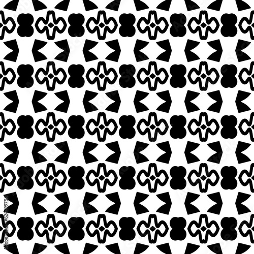 Simple repeating monochrome pattern. Abstract texture for fabric print, card, table cloth, furniture, banner, cover, invitation, decoration, wrapping.seamless repeating pattern. Black and white color. © t2k4