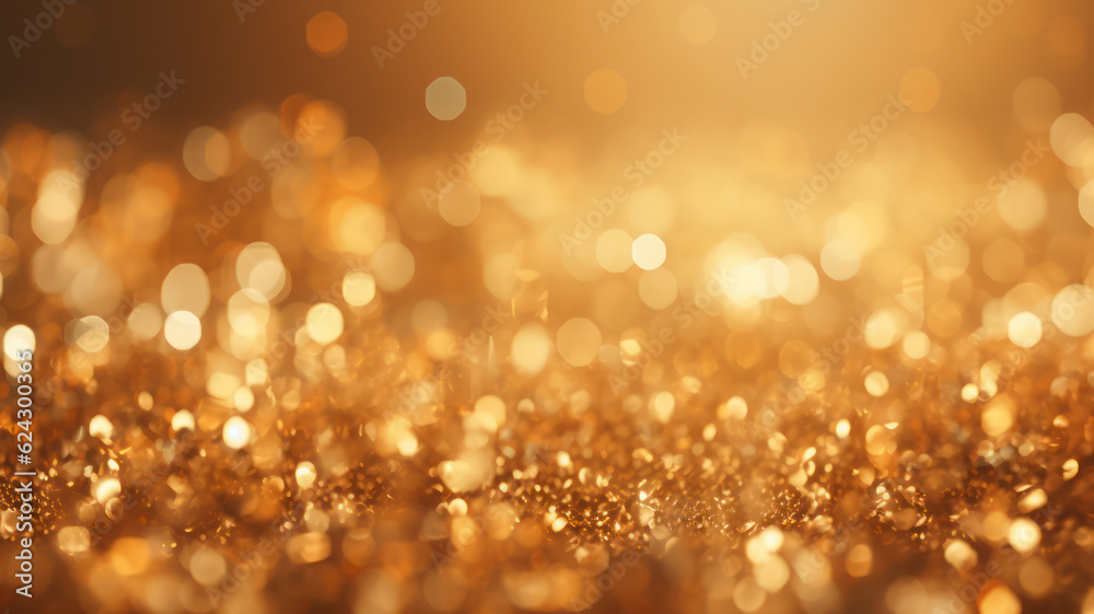 Shimmering Gold Bokeh Background