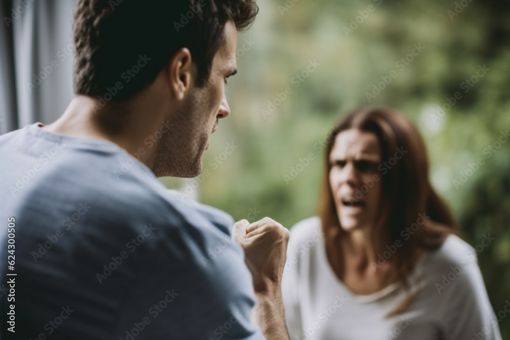 family quarrel and abuse. man and woman arguing and yelling at each other. family quarrel and abuse. man and woman arguing and yelling at each other.