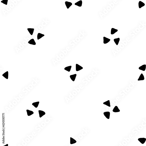 Triangle seamless pattern. Repeating small black triangular isolated on white background. Repeated texture. Design prints. Сute shape lattice. Repeat abstract monochrome graphic. Vector illustration