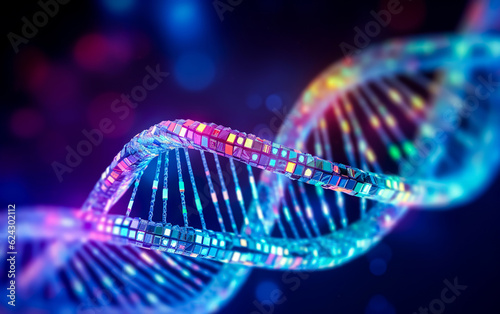 Anti aging genome editing concepts with dna molecule structure. Medical technology or biotechnology.futuristic research.generative ai images. © Limitless Visions