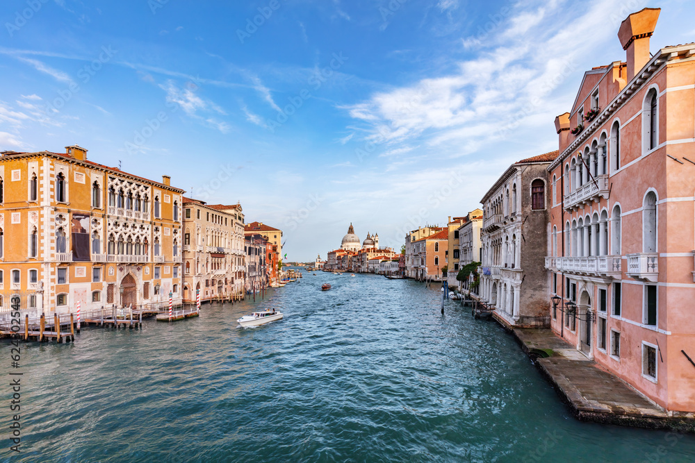 Grand Canal and Salute basilica in Venice, Italy.