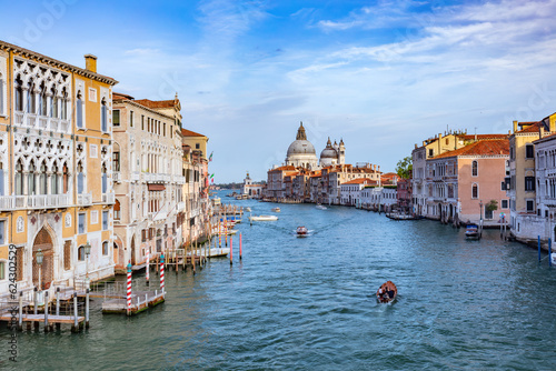 Grand Canal and Salute basilica in Venice  Italy.