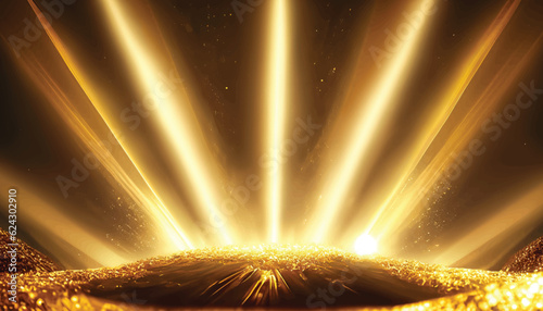 Golden scene with light rays effect
vector illustration high Resolution.