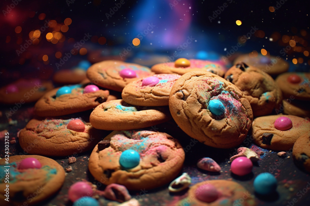 Festive cookies. Homemade cookie baking. Generative AI.