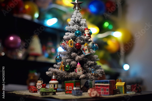 Christmas tree. Christmas celebration. Gifts under the Christmas tree. Generative AI.