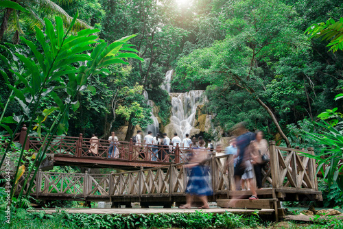 Kuang Si waterfall is a favourite side trip for tourists in Luang Prabang.