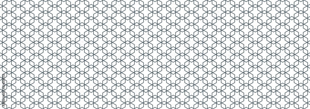 hexagon seamless pattern. islamic background. abstract modern tile. vector illustration. design for the background display, flyers, brochures fabric, clothes, texture, textile pattern