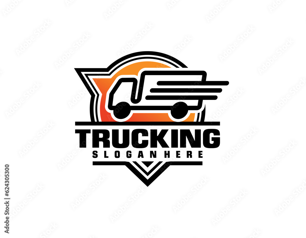 Business logo logistic truck design transport, express cargo delivery company template idea