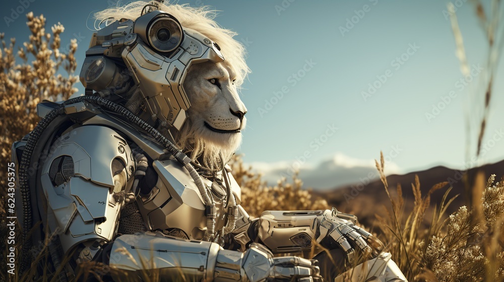 lion in robot costume