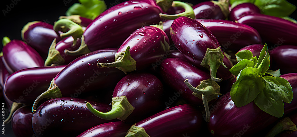 close up eggplants vegetable background Generative AI close up eggplants vegetable background Generative AI