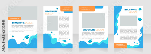Undergraduate admission blank brochure layout design. Student preparation. Vertical poster template set with empty copy space for text. Premade corporate reports collection. Editable flyer paper pages
