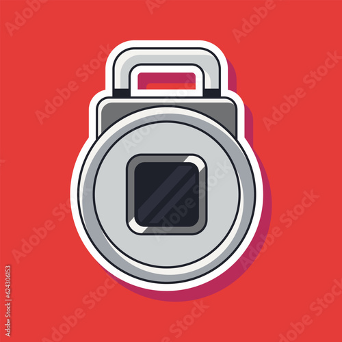 Fingerprint padlock vector cartoon illustration isolated on background.