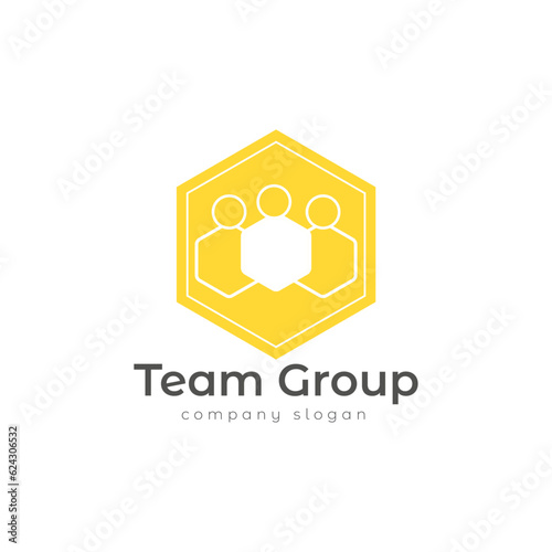 Team Group Corporate Logo Design with Polygon.
Creative Teamwork, United, Group, People, Friendship, Community, Social, Bonding, Connectivity Yellow Color Icon Design Vector Template.