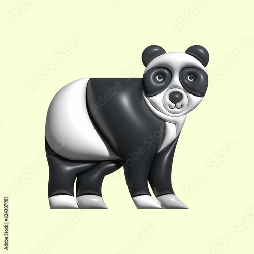3D Cute Animal Asset with Light Background