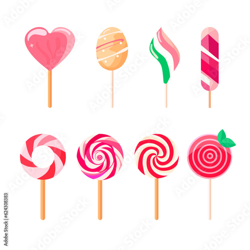 set of lollipops isolated